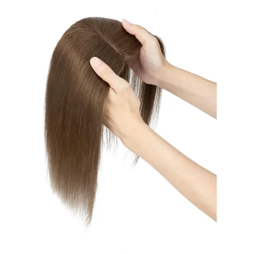 Miniatura 130 de Rich Choices Pelucas con topper de cabello para mujeres, cabello humano real 100% Remy, sin flequillo, para mujeres con adelgazamiento en la parte