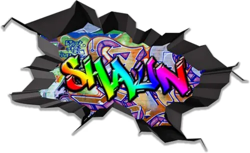 Miniatura 28 de Calcomanía de pared con nombre personalizado, graffiti 3D Arte personalizado calcomanía decorativa de vinilo Removible Despegar y pegar