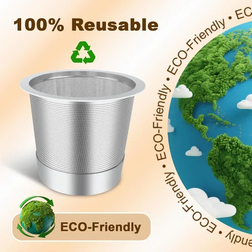 Miniatura 6 de Haetyly Paquete de 2 filtros de café reutilizables K Cups con cafetera Keurig 1.0 y 2.0, cápsulas de café reutilizables de acero inoxidable con asas