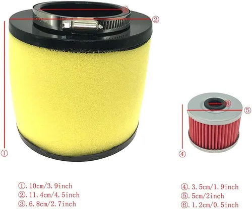 Miniatura 3 de Bujía de filtro de aceite de filtro de aire para Honda Foreman 400 450 TRX400 TRX450 2000-2006 Honda Rancher 350 TRX350 1995-2004 Reemplazar OE
