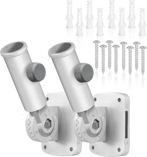 Miniatura 10 de Soporte ajustable para mástil de bandera, soporte para poste de bandera para exterior de la casa, aluminio resistente, soporte de montaje de poste