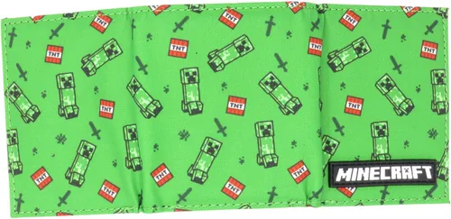 Miniatura 3 de Minecraft Creeper Toss - Cartera de poliéster con tres pliegues, multicolor