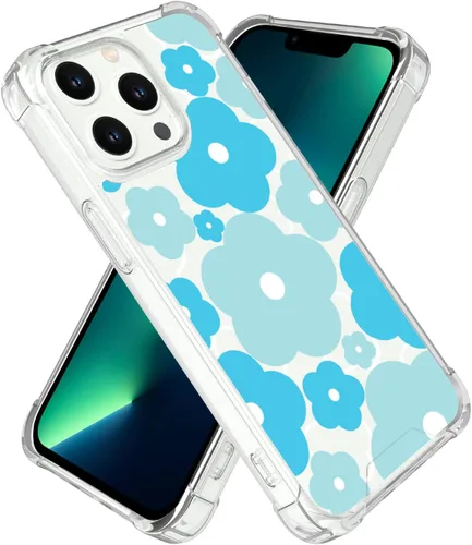 Miniatura 127 de Funda para iPhone 8 Plus y iPhone 7 Plus, linda funda Kawaii azul hibisco hawaiano floral estética floral para niñas preppy mujeres