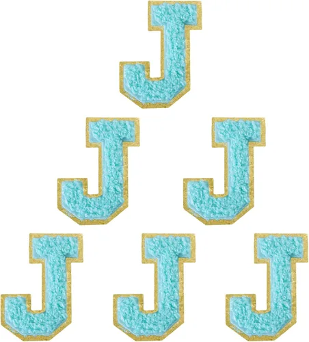 Miniatura 195 de 6 piezas de parches de letras de chenilla autoadhesivas, parches de letras preppy de 2 pulgadas para bolsos, ropa y sombreros, grandes pegatinas