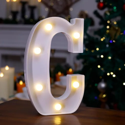 Miniatura 13 de Letrero LED de Marquesina con Letras Iluminadas, Letrero del Alfabeto Iluminado, Luces LED de Letras con Batería para Luz Nocturna, Boda