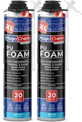 Miniatura 13 de Lata de aislamiento de espuma en aerosol (1 paquete de 25.4 onzas), sellador de espuma expandible para aislamiento térmico y acústico, celda