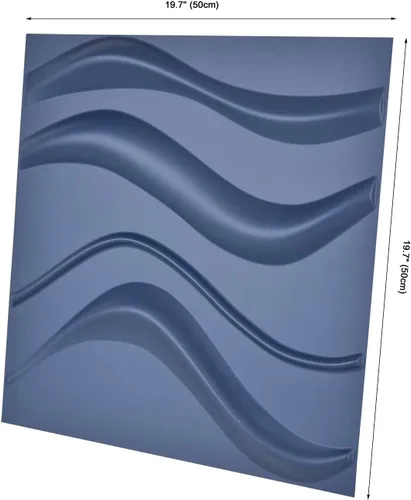 Miniatura 5 de Art3d - Panel de pared ondulado, azul, 19.7 x 19.7 pulgadas (paquete de 12)