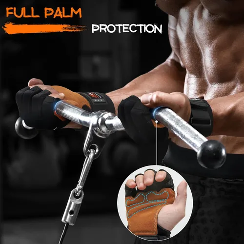 Miniatura 2 de SueStar Guantes de entrenamiento, guantes acolchados de cuero vacuno de alta resistencia con soporte para la muñeca, protección completa de la palma