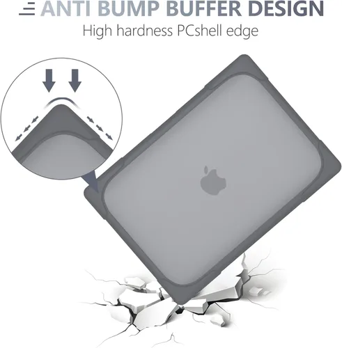 Miniatura 6 de Batianda Funda resistente para MacBook Air de 15 pulgadas 2026 M5 2025 M4 2024 2023 versión modelo A3448/A3241/A3114/A2941, soporte plegable Gris