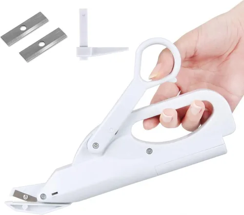 Tijeras eléctricas, multiusos, tijeras de tela eléctricas para el hogar con interruptor de seguridad, tijeras electrónicas de mano con pilas,