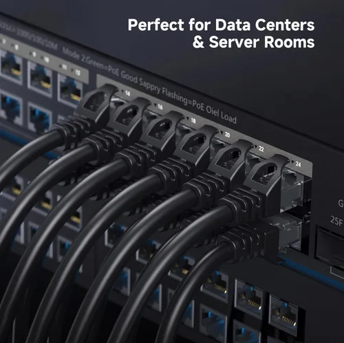 Miniatura 8 de Cable Matters - Cable Ethernet Cat 6 sin enganches corto de 10 Gbps - 1 pie, cable Cat 6, cable Cat6, cable Ethernet, negro