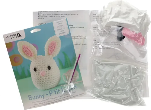 Miniatura 7 de LEISURE ARTS Pudgies - Kit de ganchillo de animales, conejito, 3 pulgadas, kit completo de ganchillo para aprender a animales, kit de inicio