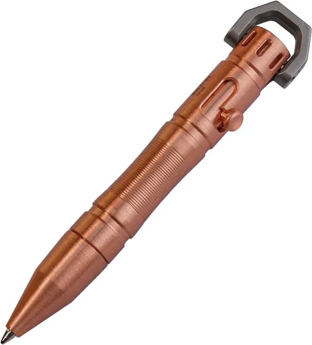 Miniatura 11 de MecArmy TPX8 Mini bolígrafo táctico de titanio y latón con llavero táctico con llavero 1 D (latón)