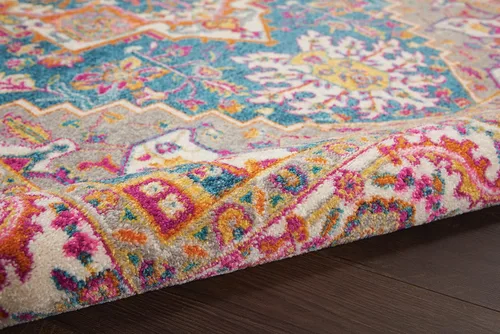 Miniatura 9 de Nourison Passion Bohemian - Alfombra color verde azulado multicolor, de 3 pies con 9 pulgadas x 5 pies con 9 pulgadas, fácil limpieza, no pierde