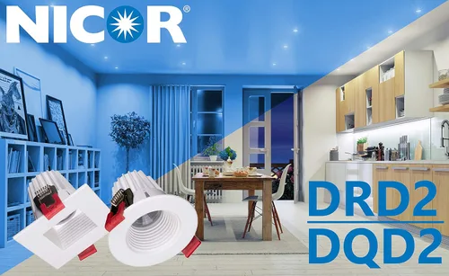 Miniatura 12 de NICOR Lighting - Foco empotrable LED cuadrado de 2 pulgadas con deflector en blanco, 2700K (DQD211202KWHBF)