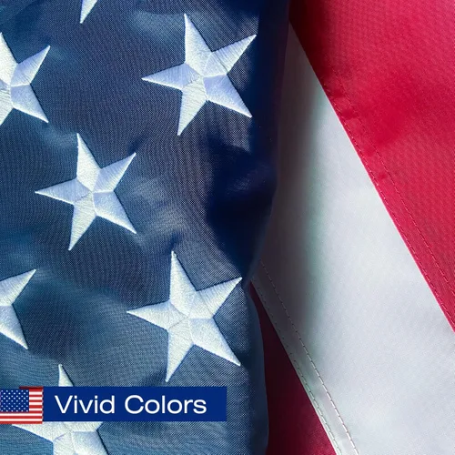 Miniatura 7 de Bandera de Estados Unidos bordada con estrellas cosidas y rayas cosidas, resistente y duradera (el mástil de bandera no está incluido)