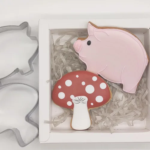 Cortador de galletas de cerdo, cortador de galletas de granja, cortador de acero inoxidable para fiestas temáticas, baby shower, boda, fiesta de