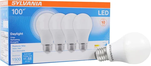 Miniatura 28 de Sylvania Bombilla LED, equivalente a 60 W A19, eficiente 8.5 W, base media, acabado esmerilado, 800 lúmenes, blanco suave, paquete de 4 (73888)