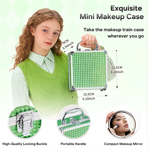 Miniatura 3 de Color Nymph Kit de maquillaje para principiantes para adolescentes con estuche de tren pequeño para cosméticos incluido, paleta de 24 sombras