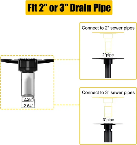 Miniatura 6 de Kit de drenaje de ducha de 4 pulgadas de rejilla de acero inoxidable con brida vertical ABS de 2 pulgadas para drenaje Kerdi de Schluter Systems