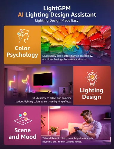 Miniatura 4 de Lepro N1 AI - Cuerda de luces RGB inteligentes para Navidad, diseñador de iluminación AI personalizado, sincronización de música LightBeats