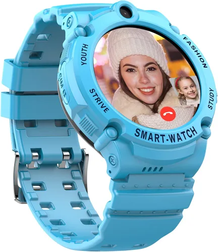 PTHTECHUS Reloj inteligente 4G para niños, reloj inteligente con WiFi, diario, mensajes de voz y videollamadas, ubicación GPS, SOS, cámara y