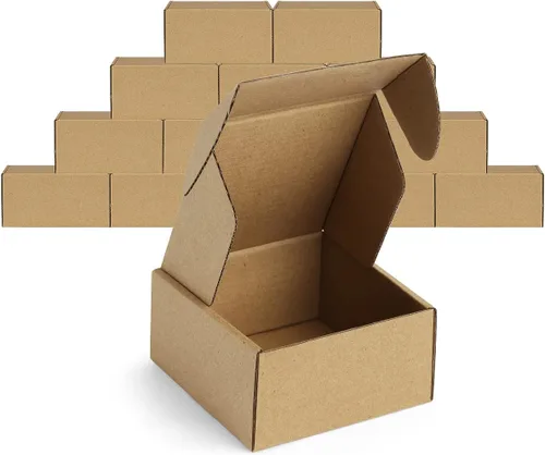 Famagic Paquete de 12 cajas de envío pequeñas de 4 x 4 x 2, cajas de correo de cartón corrugado marrón para pequeñas empresas, cajas de correo para