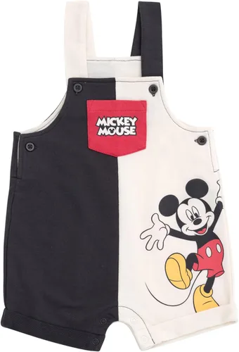 Miniatura 34 de Disney Conjunto de 3 piezas de overoles cortos de rizo francés para bebé, camiseta y sombrero, tallas de recién nacido a bebé (0-24 meses)