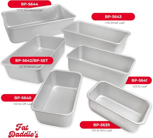 Miniatura 2 de Fat Daddio's BP-5639 Molde para Pan de Aluminio Anodizado, 4.875 x 2.75 x 2 pulgadas