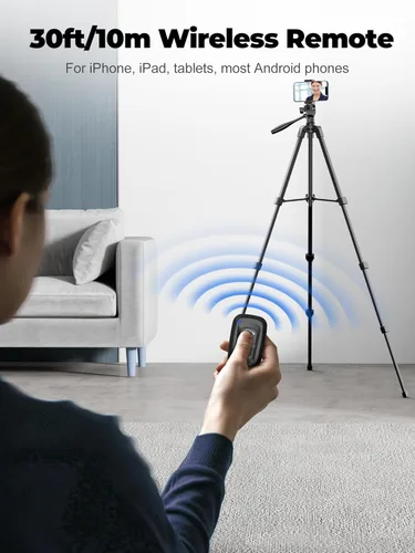 Miniatura 6 de EMART Soporte de trípode para teléfono de 61 pulgadas con cuello de ganso flexible, trípode portátil para iPhone y cámara, soporte aéreo