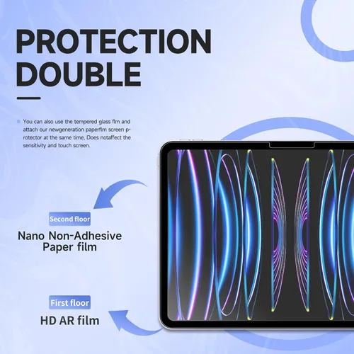 Miniatura 5 de Protector de pantalla de papel, 11 pulgadas, protector de pantalla magnético mate para iPad Air6/7 2024/2025, antirreflejo, desmontable
