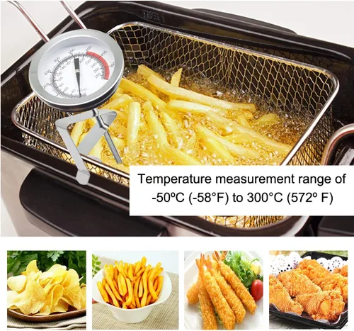 Miniatura 8 de Efeng Termómetro para freidora de pavo de 15 pulgadas con clip para olla (paquete de 2), termómetro de caramelo de 2 pulgadas con clip de acero