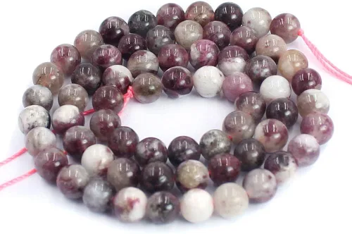 Jewelry Making Natural 4, 6, 8, 10, 0.472 pulgadas, redonda, ciruela, turmalina, piedras preciosas sueltas, espaciador, cuentas para manualidades,