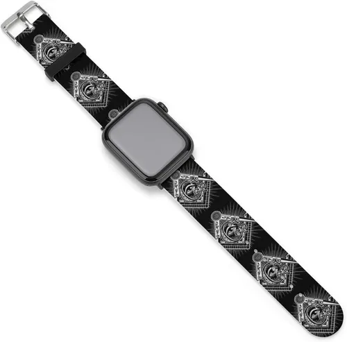 Miniatura 29 de Correa de reloj de silicona suave compatible con Apple Watch para hombres/unisex/jóvenes compatible con Iwatch Series 5/4/3/2/1, Happy Camper