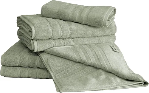 Miniatura 37 de Mosobam Juego de 4 toallas turcas de lujo de 35 x 70 pulgadas, color gris claro (gris), viscosa de bambú de 24.69 oz/m² y algodón peinado turco