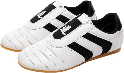 Auhoho Taekwondo - Zapatos de boxeo para niños, karate, kung fu tai chi, ligeros, deportivos, gimnasio, artes marciales, para niños y niñas, 8.5