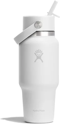 Miniatura 9 de Hydro Flask Botella de agua de viaje – Acero inoxidable aislado – Tapa ancha con pitillo, antiderrames, a prueba de fugas en 24 oz Trillium Pink