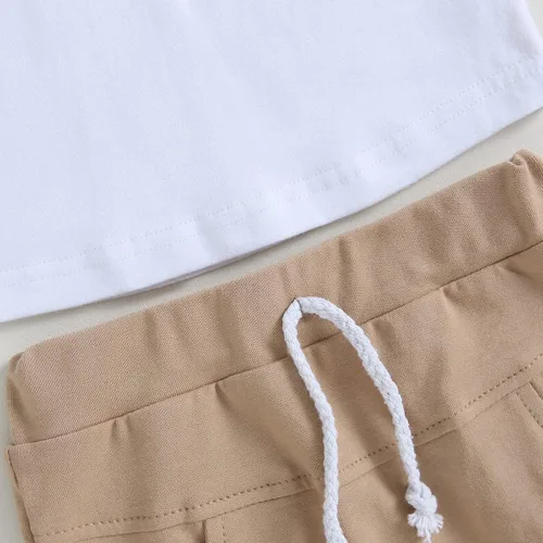Miniatura 55 de Conjunto de camiseta de manga corta para bebé niño y niña, camiseta de manga corta, pantalones cortos casuales, ropa para recién nacidos, 6, 12, 18