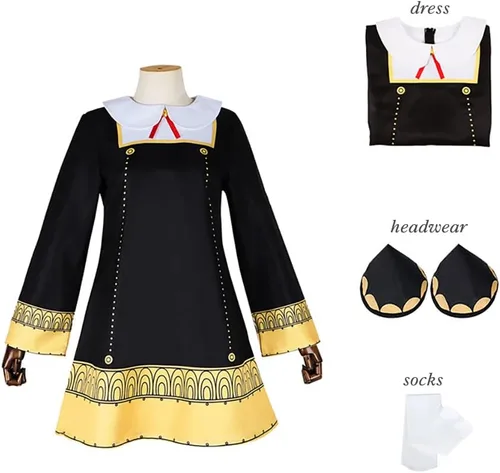 Miniatura 7 de Spy Family Anya Forger - Vestidos de cosplay de anime para mujer, disfraz de uniforme para mujer, conjunto completo