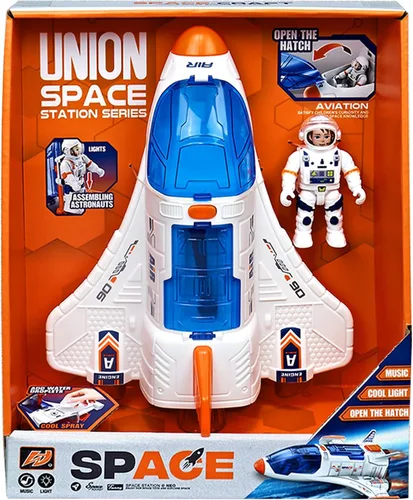 Miniatura 9 de Wbzle Juguete de Transbordador Espacial con Figura de Astronauta - Juguetes Espaciales con Luces y Sonido - Juguete de Nave Cohete para Niños de 3-5