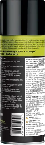 Miniatura 5 de RAPTOR Esmalte para Motor, Pintura en Aerosol Automotriz, Resistente al Calor, Grado Profesional, Fácil de Usar, Negro Graso, 10 oz negro (Fat Black)