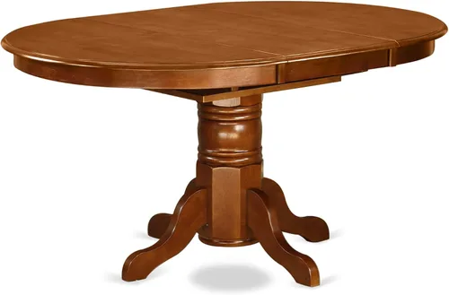 Miniatura 10 de East West Furniture AAVT-BLK-TP mesa de comedor Avon para la cocina - una mesa ovalada de madera maciza con hoja de mariposa y base de pedestal