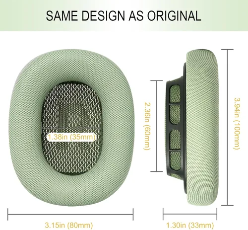 Miniatura 6 de GEVO Almohadillas de repuesto mejoradas para auriculares AirPods Max 1 y 2, almohadillas de piel de proteína, almohadillas para los oídos con espuma