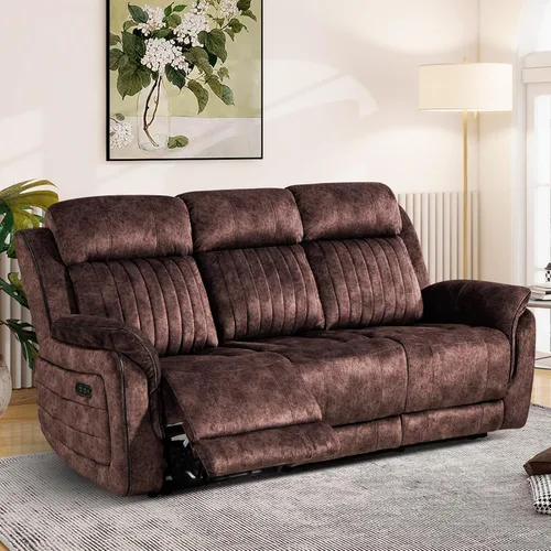 Miniatura 17 de Sofá reclinable eléctrico con gravedad cero, sillón reclinable eléctrico con reposacabezas ajustable, carga inalámbrica, puertos USB/C, sofá Azul