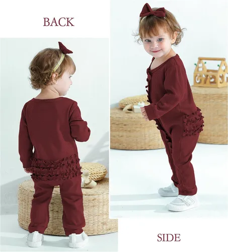 Miniatura 4 de Mikrdoo Ropa de niña recién nacida, ropa de bebé para otoño e invierno, trajes de manga larga, mameluco de 0 3 6 12 meses