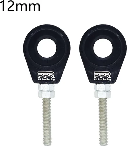 Miniatura 6 de 2 piezas de ajustadores de cadena de 12 mm para Honda XR50, CRF50, XR70, CRF70, motos de pit, 70cc, 110cc, 125cc (Negro)