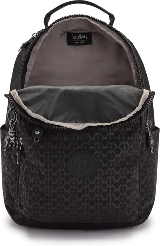 Miniatura 3 de Kipling Mochila pequeña Seoul para mujer, duradera, correas acolchadas para el hombro con funda para tableta, bolsa, Firma Emb, Mochila para tableta
