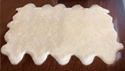 Miniatura 10 de LAMBZY Alfombra sintética de piel de oveja auténtica, con textura inferior gruesa, fuerte, fácil de lavar, resistente a las manchas, perfecta