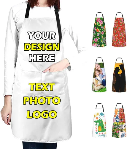 Miniatura 43 de Delantales impermeables personalizados para diseñar tu propia imagen, logotipo, texto, añadir fotos, delantal para cocinar hornear, 33 x 27.5