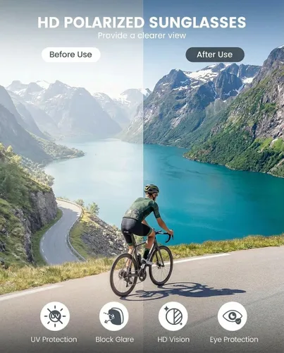Miniatura 5 de OULAIQI Gafas de sol de ciclismo para hombres y mujeres, lentes de sol de béisbol juveniles, diseño ligero, protección UV400, gafas deportivas Gris